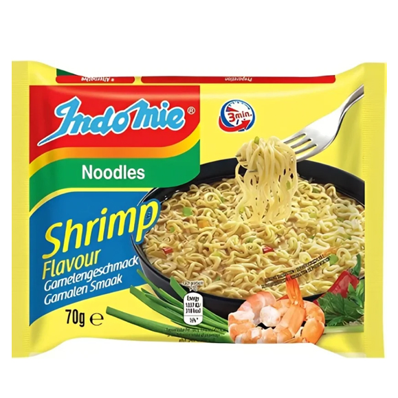IndoMie Noodles with shrimp flavour- Noodles shrimp flavour- Indmeal Nudeln mit Garnelengeschmack